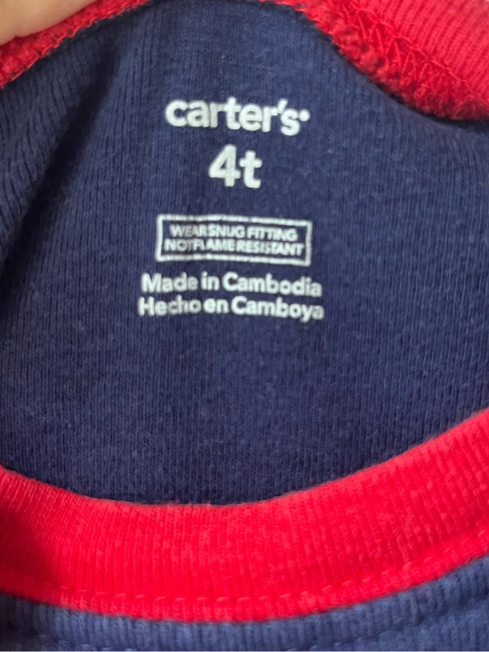 Carter's PJs Navy & Red Fire Chief Long Sleeve Pajama Top and Pants Set- Size 4t